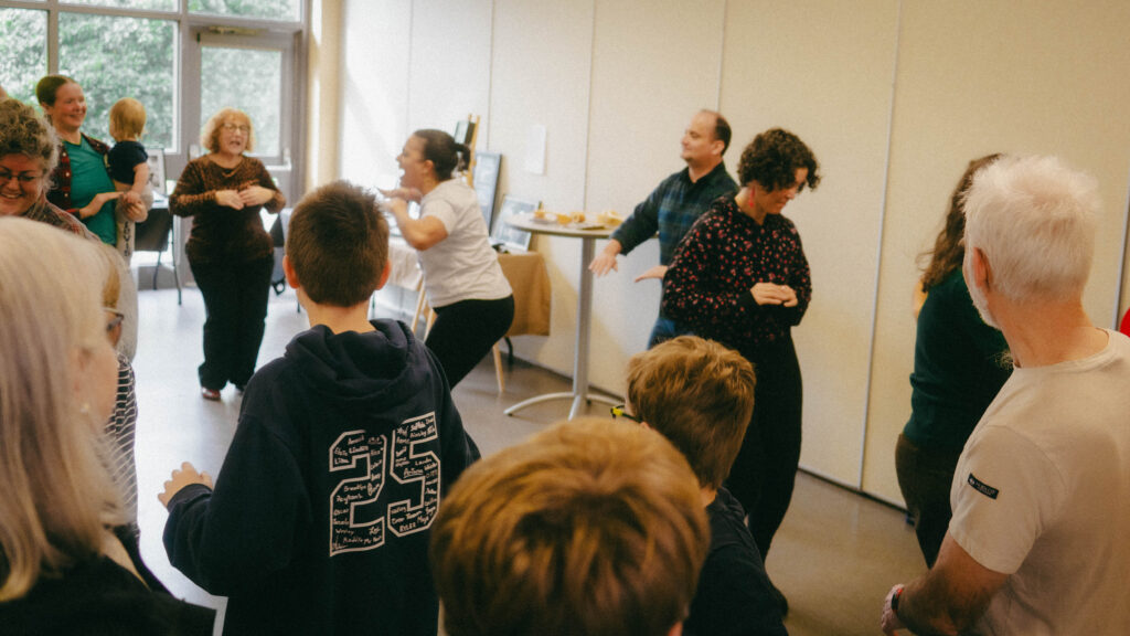 African dance workshop at the Maple Sugar Festival, full of energy and joy.